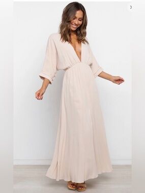 NWT Girl and the Sun Bayview Dress in Beige Size XS